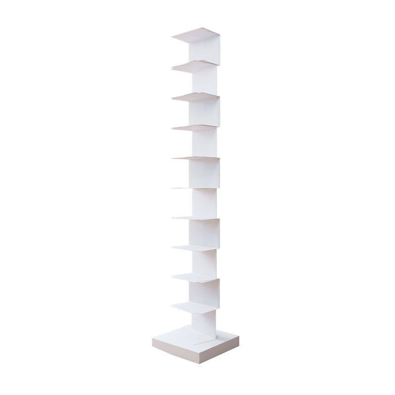 Contemporary Corner Bookcase Geometry Vertical Bookshelf for Living Room 13.8"L x 13.8"W x 70.1"H White Clearhalo 'Bookcases' 'furn' 'furn_bookcases' 'Furniture' 'furniture_bookcases' 'Office Furniture' 5021890