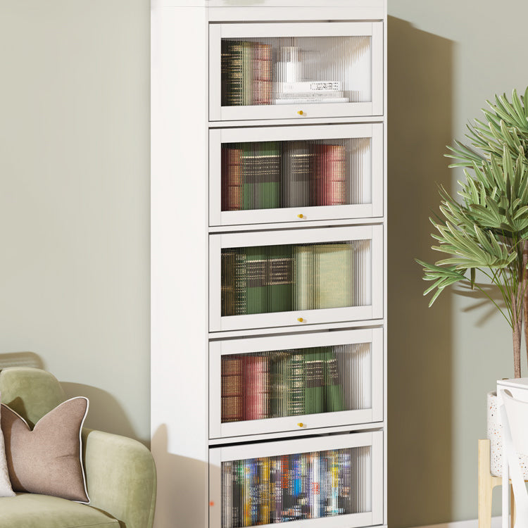 Urban Vertical Standard Bookcase White Manufactured Wood Bookshelf with Glass Doors Clearhalo 'Bookcases' 'furn' 'furn_bookcases' 'Furniture' 'furniture_bookcases' 'Office Furniture' 5021903