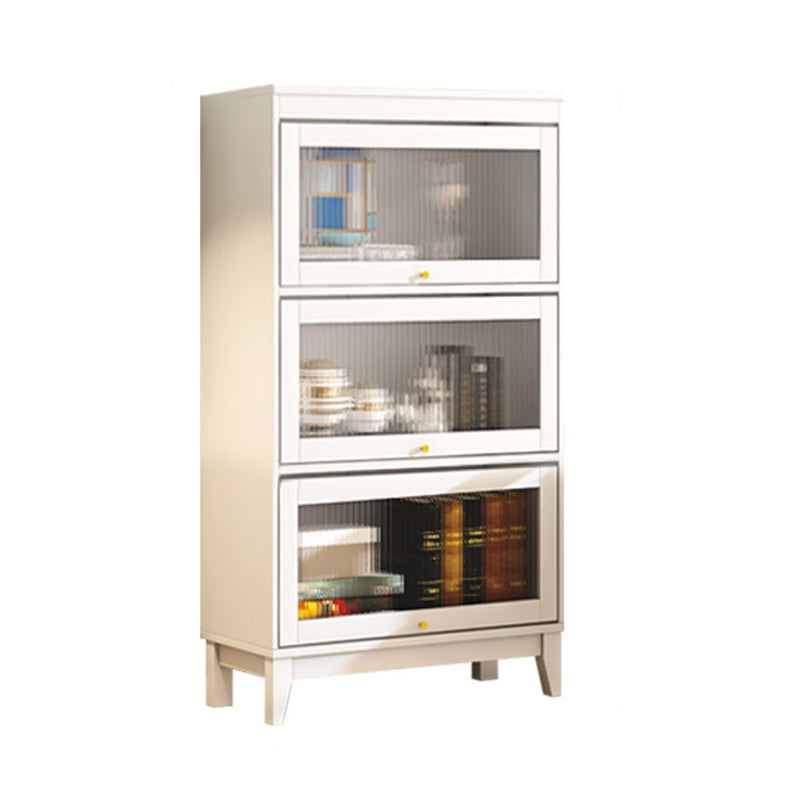 Urban Vertical Standard Bookcase White Manufactured Wood Bookshelf with Glass Doors 23.6"L x 13.9"W x 52.1"H Clearhalo 'Bookcases' 'furn' 'furn_bookcases' 'Furniture' 'furniture_bookcases' 'Office Furniture' 5021904