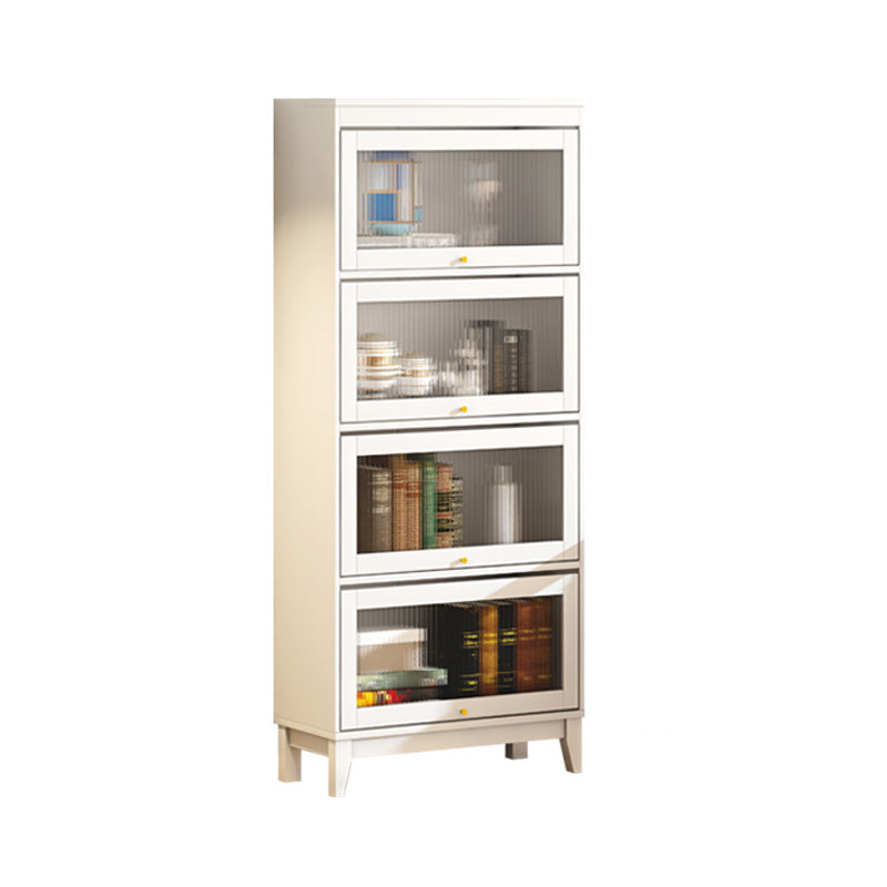 Urban Vertical Standard Bookcase White Manufactured Wood Bookshelf with Glass Doors 23.6"L x 13.9"W x 66.8"H Clearhalo 'Bookcases' 'furn' 'furn_bookcases' 'Furniture' 'furniture_bookcases' 'Office Furniture' 5021905