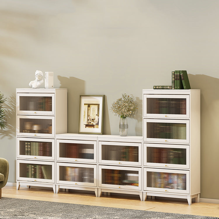 Urban Vertical Standard Bookcase White Manufactured Wood Bookshelf with Glass Doors Clearhalo 'Bookcases' 'furn' 'furn_bookcases' 'Furniture' 'furniture_bookcases' 'Office Furniture' 5021910