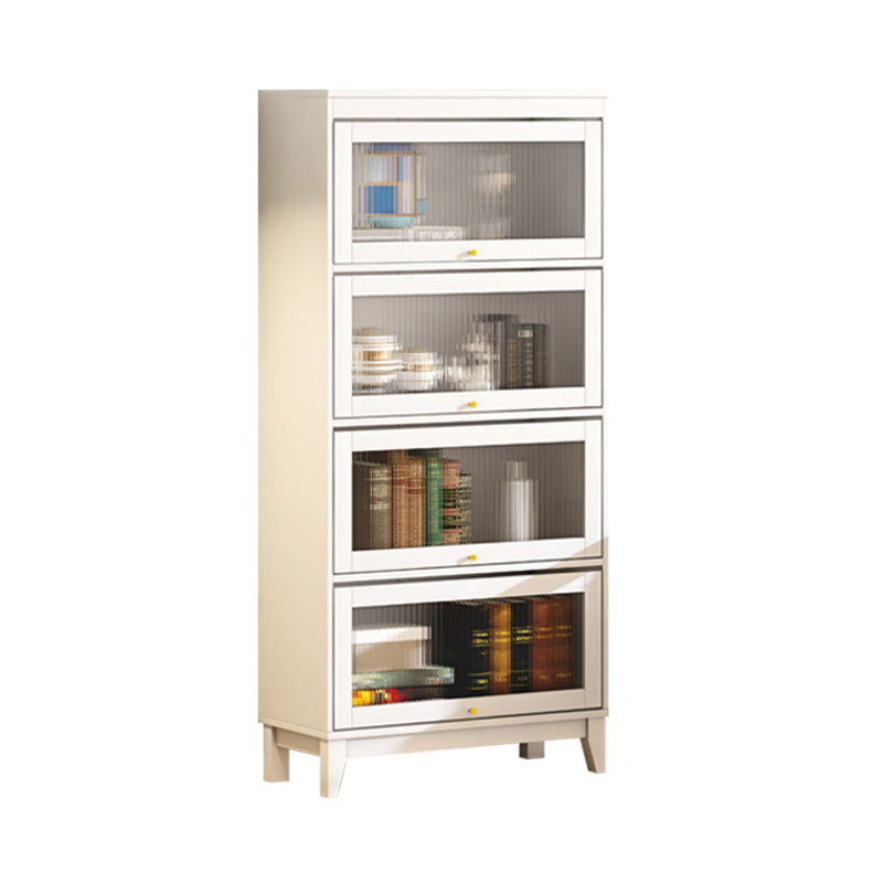 Urban Vertical Standard Bookcase White Manufactured Wood Bookshelf with Glass Doors 31.5"L x 13.9"W x 66.8"H Clearhalo 'Bookcases' 'furn' 'furn_bookcases' 'Furniture' 'furniture_bookcases' 'Office Furniture' 5021913