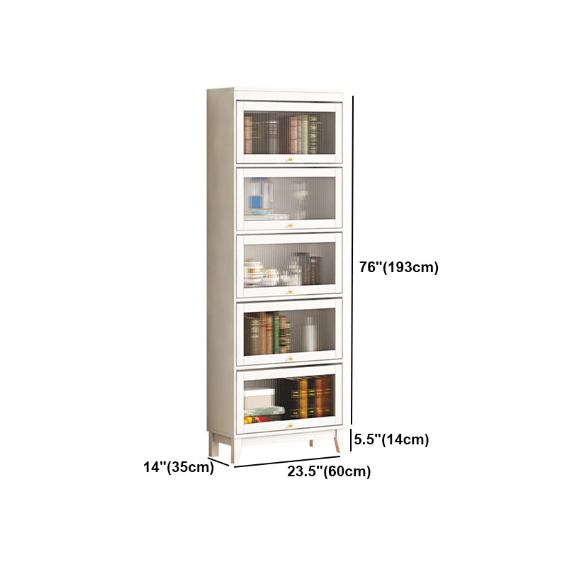 Urban Vertical Standard Bookcase White Manufactured Wood Bookshelf with Glass Doors Clearhalo 'Bookcases' 'furn' 'furn_bookcases' 'Furniture' 'furniture_bookcases' 'Office Furniture' 5021922