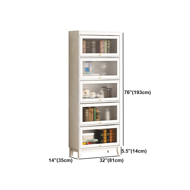 Urban Vertical Standard Bookcase White Manufactured Wood Bookshelf with Glass Doors Clearhalo 'Bookcases' 'furn' 'furn_bookcases' 'Furniture' 'furniture_bookcases' 'Office Furniture' 5021926