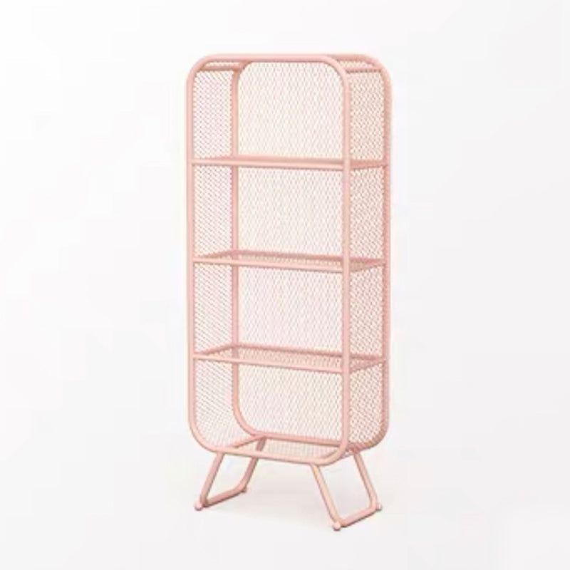 Iron Modern Standard Bookshelf Closed Back Vertical Bookcase for Home 23.6"L x 11.8"W x 59.1"H Pink Clearhalo 'Bookcases' 'furn' 'furn_bookcases' 'Furniture' 'furniture_bookcases' 'Office Furniture' 5021930