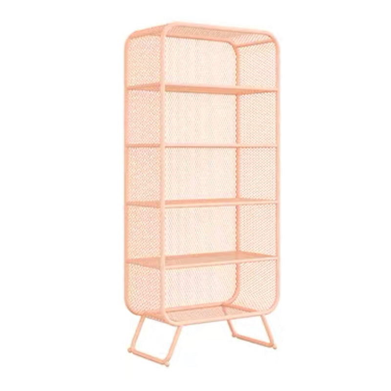 Iron Modern Standard Bookshelf Closed Back Vertical Bookcase for Home 31"L x 16"W x 71"H Pink Clearhalo 'Bookcases' 'furn' 'furn_bookcases' 'Furniture' 'furniture_bookcases' 'Office Furniture' 5021932