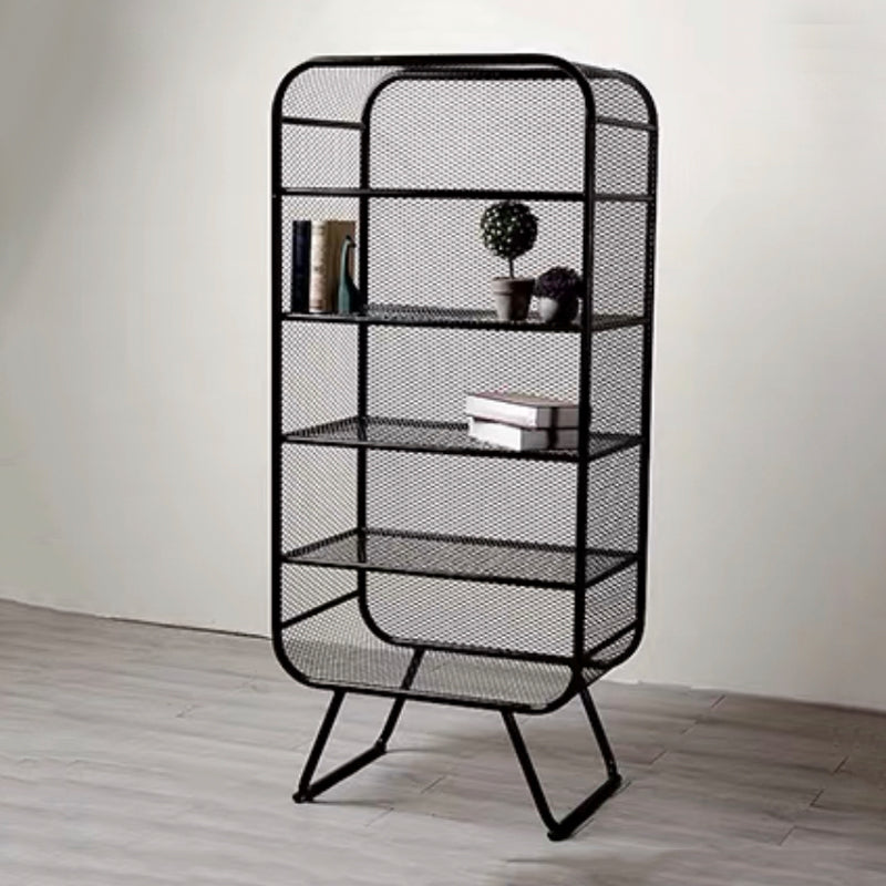 Iron Modern Standard Bookshelf Closed Back Vertical Bookcase for Home 31"L x 16"W x 71"H Black Clearhalo 'Bookcases' 'furn' 'furn_bookcases' 'Furniture' 'furniture_bookcases' 'Office Furniture' 5021936