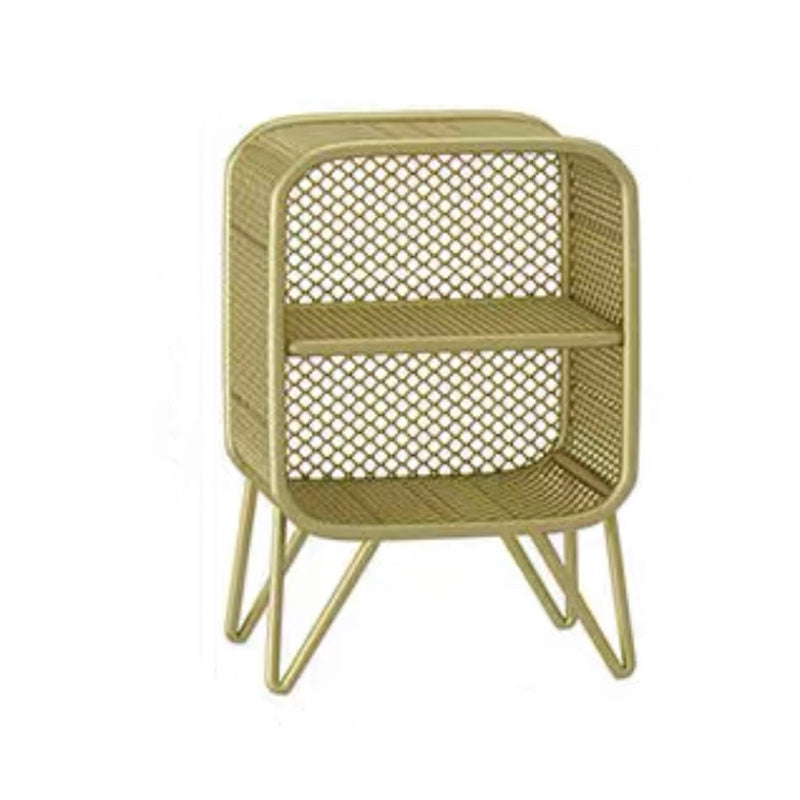 Iron Modern Standard Bookshelf Closed Back Vertical Bookcase for Home 11.8"L x 11.8"W x 22.8"H Gold Clearhalo 'Bookcases' 'furn' 'furn_bookcases' 'Furniture' 'furniture_bookcases' 'Office Furniture' 5021941