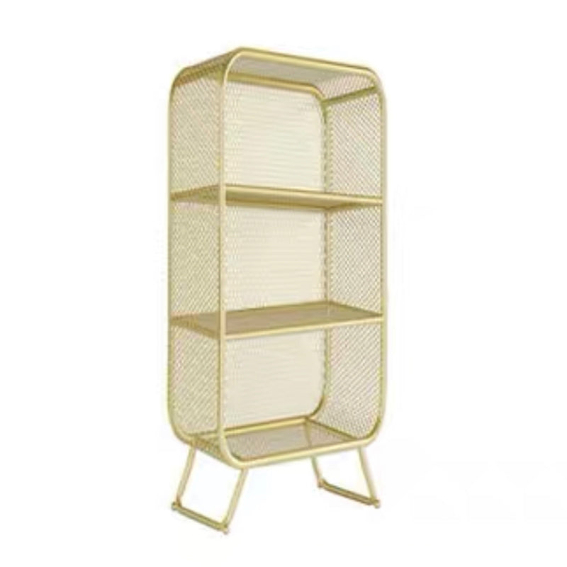 Iron Modern Standard Bookshelf Closed Back Vertical Bookcase for Home 20.9"L x 11.8"W x 47.2"H Gold Clearhalo 'Bookcases' 'furn' 'furn_bookcases' 'Furniture' 'furniture_bookcases' 'Office Furniture' 5021945