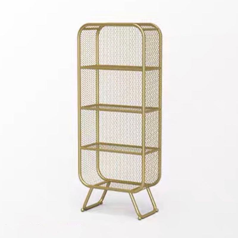 Iron Modern Standard Bookshelf Closed Back Vertical Bookcase for Home 23.6"L x 11.8"W x 59.1"H Gold Clearhalo 'Bookcases' 'furn' 'furn_bookcases' 'Furniture' 'furniture_bookcases' 'Office Furniture' 5021946