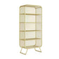 Iron Modern Standard Bookshelf Closed Back Vertical Bookcase for Home 31"L x 16"W x 71"H Gold Clearhalo 'Bookcases' 'furn' 'furn_bookcases' 'Furniture' 'furniture_bookcases' 'Office Furniture' 5021947