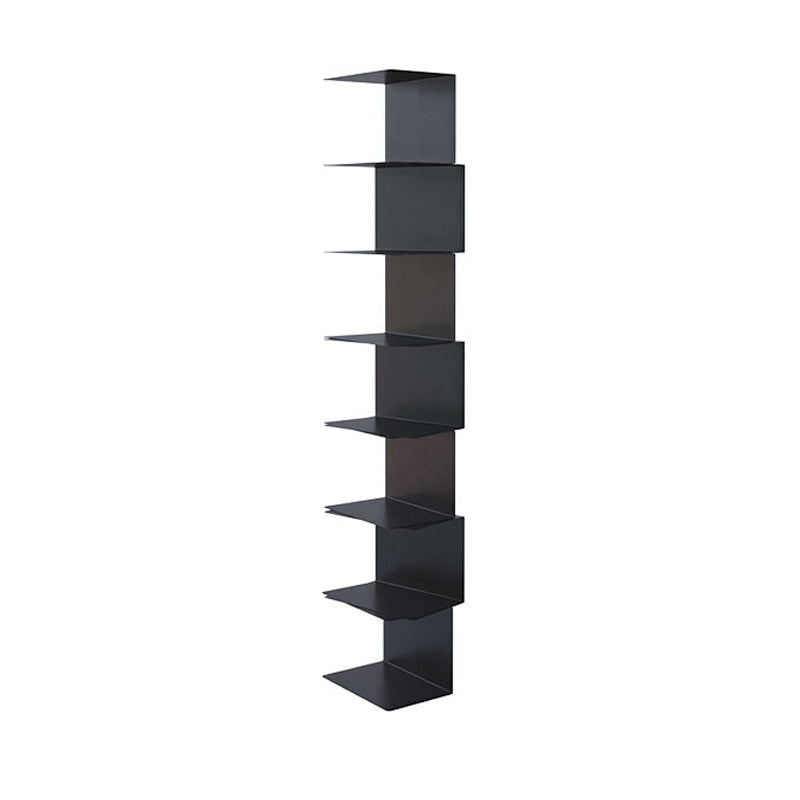 Contemporary Corner Bookshelf Closed Back Iron Vertical Bookcase 9.1"L x 5.9"W x 45.5"H Black Clearhalo 'Bookcases' 'furn' 'furn_bookcases' 'Furniture' 'furniture_bookcases' 'Office Furniture' 5021957