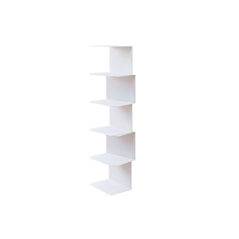 Contemporary Corner Bookshelf Closed Back Iron Vertical Bookcase 9.1"L x 5.9"W x 32.5"H White Clearhalo 'Bookcases' 'furn' 'furn_bookcases' 'Furniture' 'furniture_bookcases' 'Office Furniture' 5021961