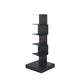 Contemporary Corner Bookshelf Closed Back Iron Vertical Bookcase 13.8"L x 13.8"W x 36.2"H Black Clearhalo 'Bookcases' 'furn' 'furn_bookcases' 'Furniture' 'furniture_bookcases' 'Office Furniture' 5021967