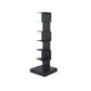 Contemporary Corner Bookshelf Closed Back Iron Vertical Bookcase 13.8"L x 13.8"W x 42.9"H Black Clearhalo 'Bookcases' 'furn' 'furn_bookcases' 'Furniture' 'furniture_bookcases' 'Office Furniture' 5021969