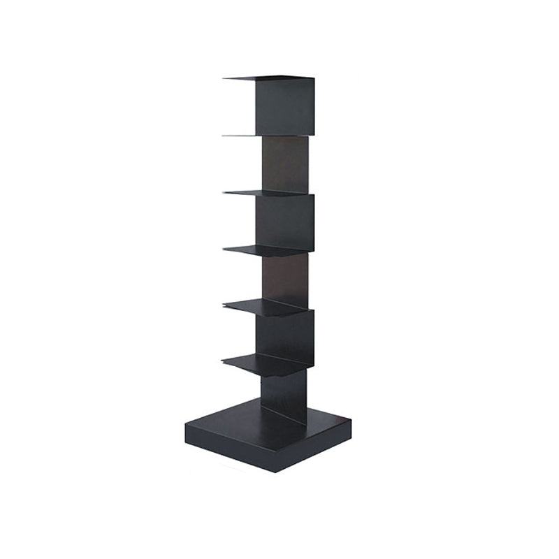 Contemporary Corner Bookshelf Closed Back Iron Vertical Bookcase 13.8"L x 13.8"W x 42.9"H Black Clearhalo 'Bookcases' 'furn' 'furn_bookcases' 'Furniture' 'furniture_bookcases' 'Office Furniture' 5021969