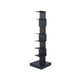 Contemporary Corner Bookshelf Closed Back Iron Vertical Bookcase 13.8"L x 13.8"W x 49.6"H Black Clearhalo 'Bookcases' 'furn' 'furn_bookcases' 'Furniture' 'furniture_bookcases' 'Office Furniture' 5021971