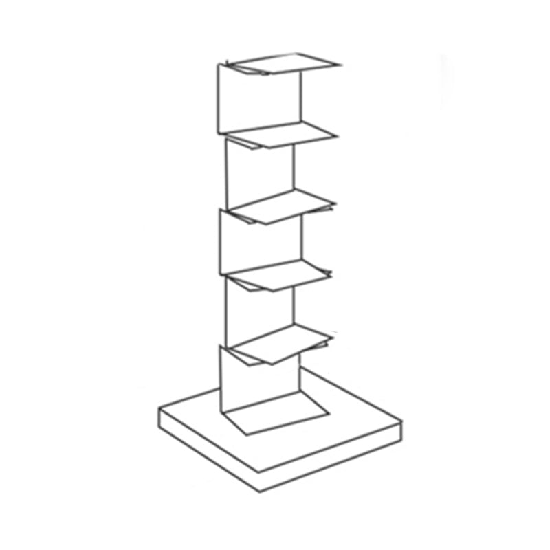 Contemporary Corner Bookshelf Closed Back Iron Vertical Bookcase 13.8"L x 13.8"W x 36.2"H White Clearhalo 'Bookcases' 'furn' 'furn_bookcases' 'Furniture' 'furniture_bookcases' 'Office Furniture' 5021976