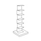 Contemporary Corner Bookshelf Closed Back Iron Vertical Bookcase 13.8"L x 13.8"W x 42.9"H White Clearhalo 'Bookcases' 'furn' 'furn_bookcases' 'Furniture' 'furniture_bookcases' 'Office Furniture' 5021977