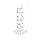 Contemporary Corner Bookshelf Closed Back Iron Vertical Bookcase 13.8"L x 13.8"W x 49.6"H White Clearhalo 'Bookcases' 'furn' 'furn_bookcases' 'Furniture' 'furniture_bookcases' 'Office Furniture' 5021978