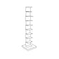 Contemporary Corner Bookshelf Closed Back Iron Vertical Bookcase 13.8"L x 13.8"W x 63.4"H White Clearhalo 'Bookcases' 'furn' 'furn_bookcases' 'Furniture' 'furniture_bookcases' 'Office Furniture' 5021980