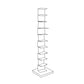 Contemporary Corner Bookshelf Closed Back Iron Vertical Bookcase 13.8"L x 13.8"W x 70.1"H White Clearhalo 'Bookcases' 'furn' 'furn_bookcases' 'Furniture' 'furniture_bookcases' 'Office Furniture' 5021981