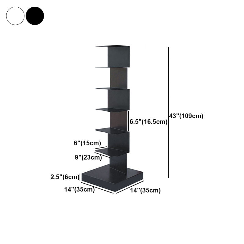 Contemporary Corner Bookshelf Closed Back Iron Vertical Bookcase Clearhalo 'Bookcases' 'furn' 'furn_bookcases' 'Furniture' 'furniture_bookcases' 'Office Furniture' 5021983