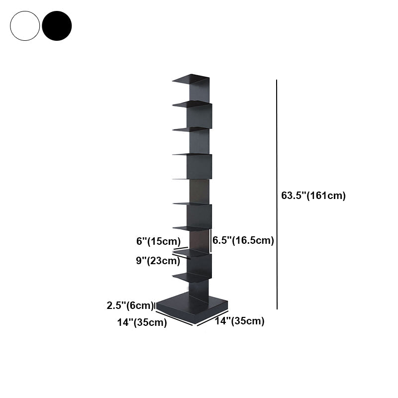 Contemporary Corner Bookshelf Closed Back Iron Vertical Bookcase Clearhalo 'Bookcases' 'furn' 'furn_bookcases' 'Furniture' 'furniture_bookcases' 'Office Furniture' 5021986