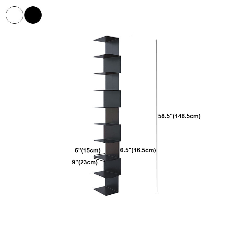 Contemporary Corner Bookshelf Closed Back Iron Vertical Bookcase Clearhalo 'Bookcases' 'furn' 'furn_bookcases' 'Furniture' 'furniture_bookcases' 'Office Furniture' 5021990