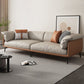 Grey Modern Loose Back Sofa & Chaise 23.68" H Pillow Top Armed Sofa, Genuine Leather 109.5"L x 37"W x 33"H Clearhalo 'furn' 'furn_sectionals' 'Furniture' 'furniture_sectionals' 'Living Room Furniture' 'Sectionals' 5022564