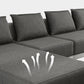 Mid Century Modern Sofa&Chaise 4-seat Pillows Sofa for Living Room Clearhalo 'furn' 'furn_sectionals' 'Furniture' 'furniture_sectionals' 'Living Room Furniture' 'Sectionals' 5022594