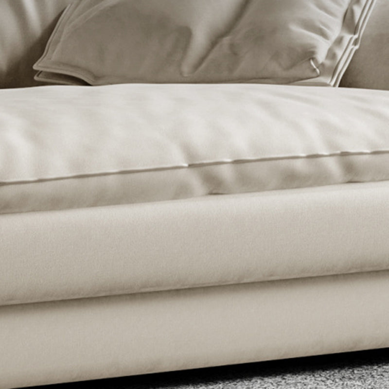 Faux Leather Loose Back Sofa White 31.5" H Pillow Top Arm Sofa& Chaise Clearhalo 'furn' 'furn_sectionals' 'Furniture' 'furniture_sectionals' 'Living Room Furniture' 'Sectionals' 5022615