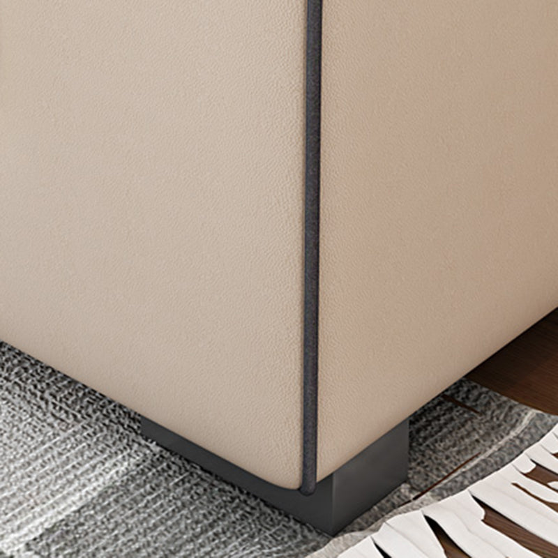 Vintage 4-seat Linen/Faux Leather Sofa Pillow Top Arm Sofa for Living Room Clearhalo 'furn' 'furn_sectionals' 'Furniture' 'furniture_sectionals' 'Living Room Furniture' 'Sectionals' 5022639