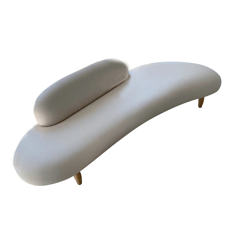 Contemporary Cream Velvet Tight Back Armless Sofa/Sectional with Wear-Resistant 26''H x 110''L x 39''W Clearhalo 'Furniture' 'furniture_sectionals' 'Living Room Furniture' 'Sectionals' 5022685