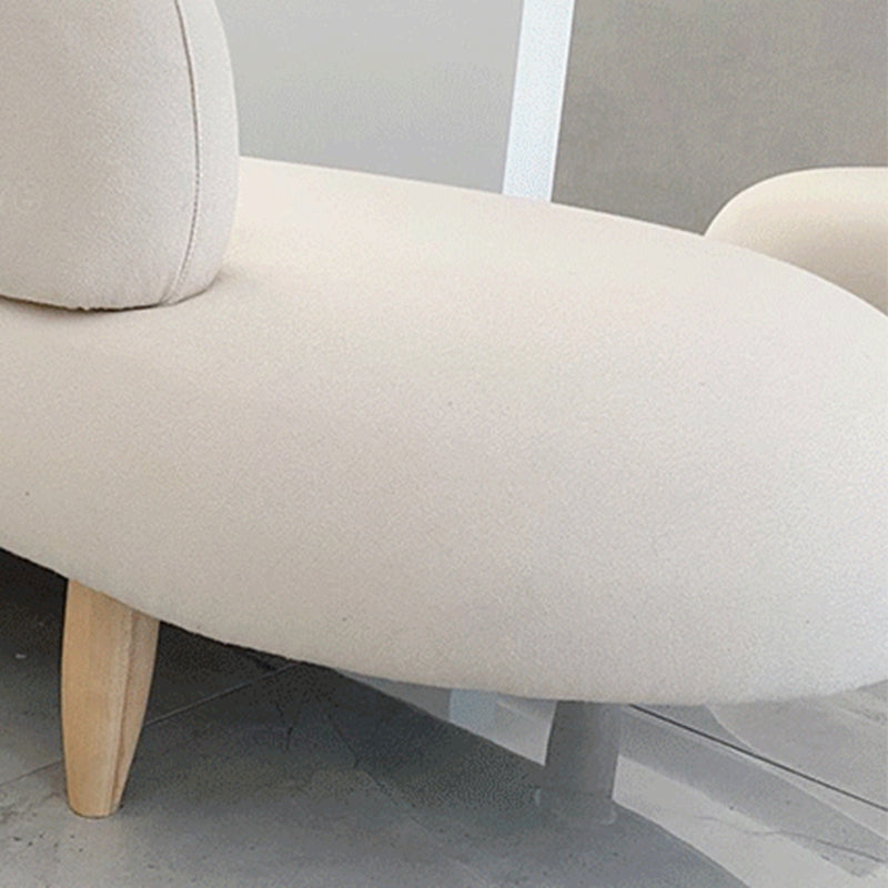 Contemporary Cream Velvet Tight Back Armless Sofa/Sectional with Wear-Resistant Clearhalo 'Furniture' 'furniture_sectionals' 'Living Room Furniture' 'Sectionals' 5022687