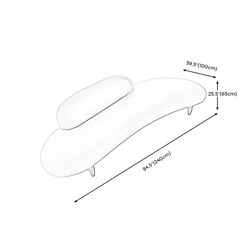 Contemporary Cream Velvet Tight Back Armless Sofa/Sectional with Wear-Resistant Clearhalo 'Furniture' 'furniture_sectionals' 'Living Room Furniture' 'Sectionals' 5022693