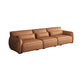 Scandinavian Tan Faux Leather Straight Arm Sofa/Sectionals with Stain-Resistant 106"L x 36"W x 29.5"H Without Ottoman Clearhalo 'furn' 'furn_sectionals' 'Furniture' 'furniture_sectionals' 'Living Room Furniture' 'Sectionals' 5022739