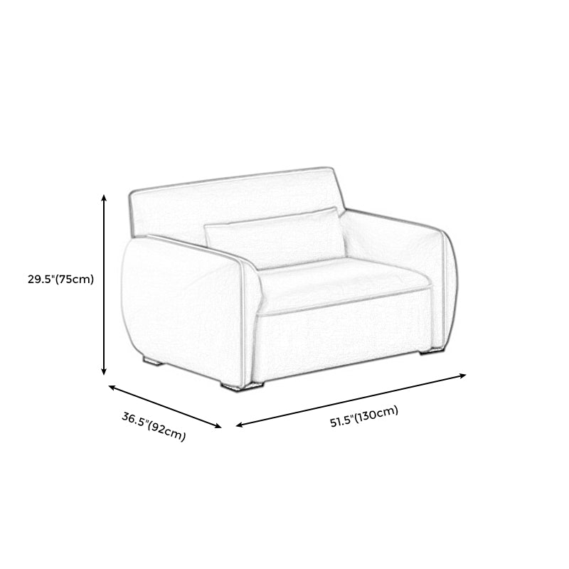 Scandinavian Tan Faux Leather Straight Arm Sofa/Sectionals with Stain-Resistant Clearhalo 'furn' 'furn_sectionals' 'Furniture' 'furniture_sectionals' 'Living Room Furniture' 'Sectionals' 5022748