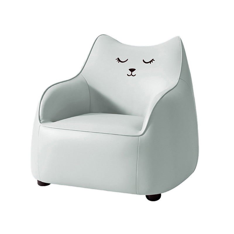 PU Chair Arms Included Basic Four Legs Chair for Living Room 27"L x 24"W x 25"H Gray Clearhalo 'Accent Chairs' 'accent_chairs' 'Chairs & Seating' 'furn' 'furn_accent_chairs' 'Furniture' 'furniture_accent_chairs' 'Living Room Furniture' 5022795