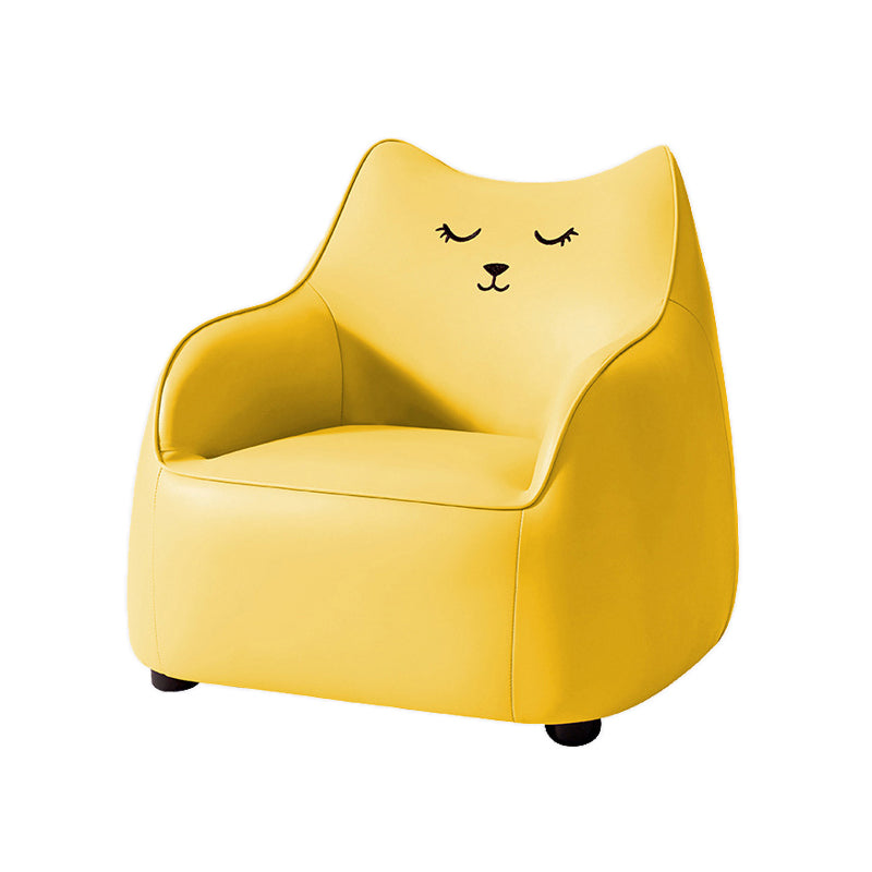 PU Chair Arms Included Basic Four Legs Chair for Living Room 27"L x 24"W x 25"H Yellow Clearhalo 'Accent Chairs' 'accent_chairs' 'Chairs & Seating' 'furn' 'furn_accent_chairs' 'Furniture' 'furniture_accent_chairs' 'Living Room Furniture' 5022798