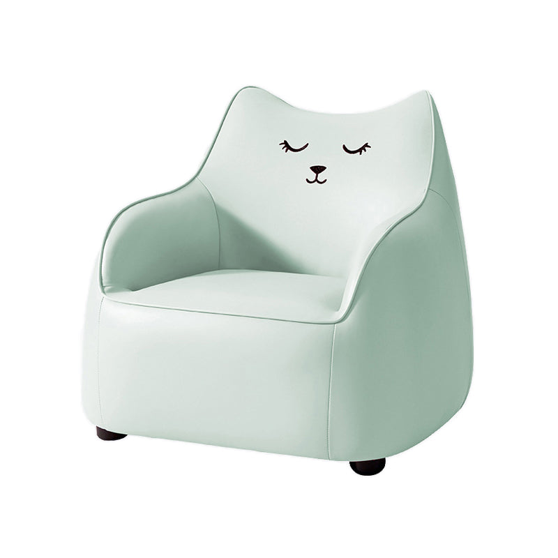 PU Chair Arms Included Basic Four Legs Chair for Living Room 27"L x 24"W x 25"H Cyan Clearhalo 'Accent Chairs' 'accent_chairs' 'Chairs & Seating' 'furn' 'furn_accent_chairs' 'Furniture' 'furniture_accent_chairs' 'Living Room Furniture' 5022801