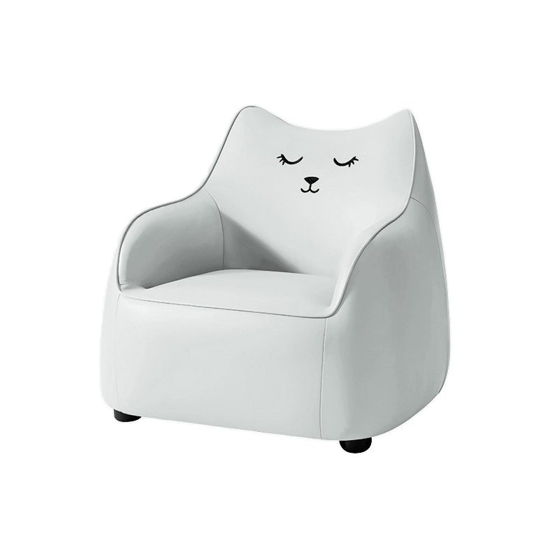 PU Chair Arms Included Basic Four Legs Chair for Living Room 23"L x 23"W x 22"H Gray Clearhalo 'Accent Chairs' 'accent_chairs' 'Chairs & Seating' 'furn' 'furn_accent_chairs' 'Furniture' 'furniture_accent_chairs' 'Living Room Furniture' 5022802