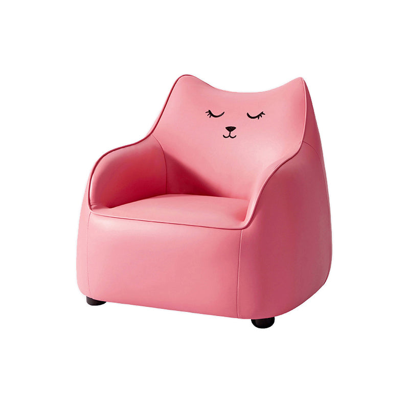 PU Chair Arms Included Basic Four Legs Chair for Living Room 23"L x 23"W x 22"H Pink Clearhalo 'Accent Chairs' 'accent_chairs' 'Chairs & Seating' 'furn' 'furn_accent_chairs' 'Furniture' 'furniture_accent_chairs' 'Living Room Furniture' 5022803