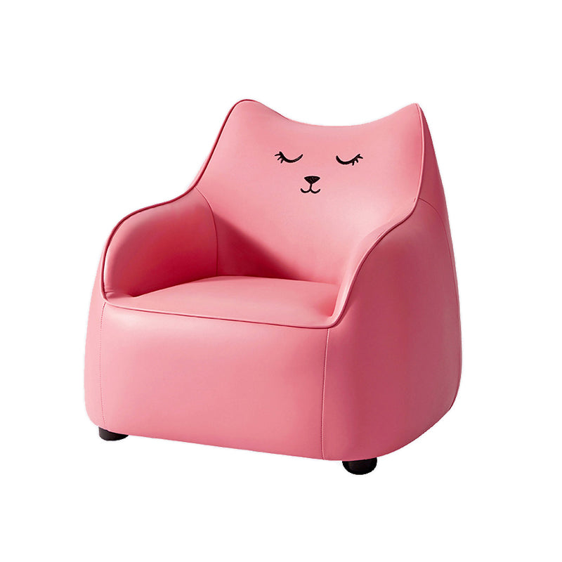 PU Chair Arms Included Basic Four Legs Chair for Living Room 27"L x 24"W x 25"H Pink Clearhalo 'Accent Chairs' 'accent_chairs' 'Chairs & Seating' 'furn' 'furn_accent_chairs' 'Furniture' 'furniture_accent_chairs' 'Living Room Furniture' 5022806