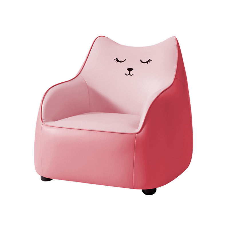 PU Chair Arms Included Basic Four Legs Chair for Living Room 27"L x 24"W x 25"H Dusty Pink Clearhalo 'Accent Chairs' 'accent_chairs' 'Chairs & Seating' 'furn' 'furn_accent_chairs' 'Furniture' 'furniture_accent_chairs' 'Living Room Furniture' 5022813