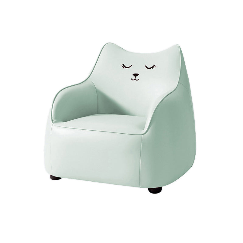 PU Chair Arms Included Basic Four Legs Chair for Living Room 23"L x 23"W x 22"H Cyan Clearhalo 'Accent Chairs' 'accent_chairs' 'Chairs & Seating' 'furn' 'furn_accent_chairs' 'Furniture' 'furniture_accent_chairs' 'Living Room Furniture' 5022815