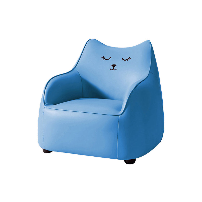 PU Chair Arms Included Basic Four Legs Chair for Living Room 23"L x 23"W x 22"H Blue Clearhalo 'Accent Chairs' 'accent_chairs' 'Chairs & Seating' 'furn' 'furn_accent_chairs' 'Furniture' 'furniture_accent_chairs' 'Living Room Furniture' 5022817