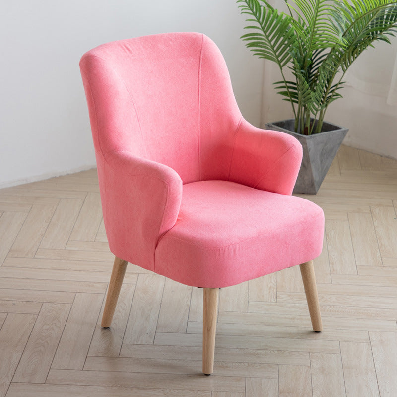 Arms Included Chair 25.1" L X29.5"W X35.8H Basic Four Legs Chair Cotton Blend Pink Clearhalo 'Accent Chairs' 'accent_chairs' 'Chairs & Seating' 'Furniture' 'furniture_accent_chairs' 'Living Room Furniture' 5022821