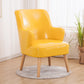 Arms Included Chair 25.1" L X29.5"W X35.8H Basic Four Legs Chair Faux Leather Yellow Clearhalo 'Accent Chairs' 'accent_chairs' 'Chairs & Seating' 'Furniture' 'furniture_accent_chairs' 'Living Room Furniture' 5022822