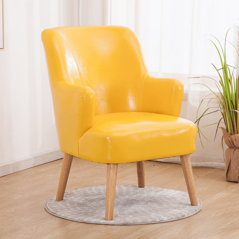 Arms Included Chair 25.1" L X29.5"W X35.8H Basic Four Legs Chair Faux Leather Yellow Clearhalo 'Accent Chairs' 'accent_chairs' 'Chairs & Seating' 'Furniture' 'furniture_accent_chairs' 'Living Room Furniture' 5022822